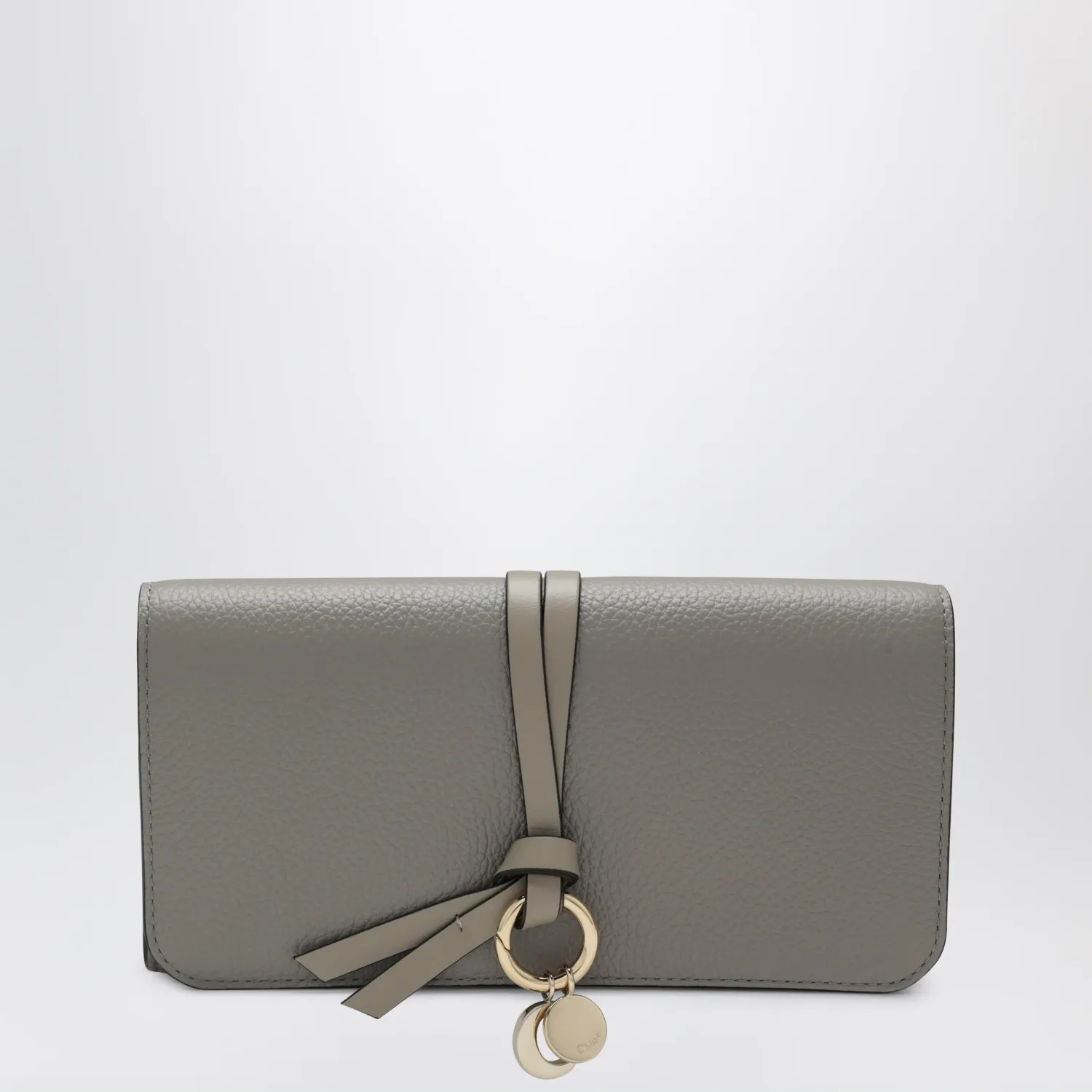Chloé Grey Alphabet flap wallet in grained leather