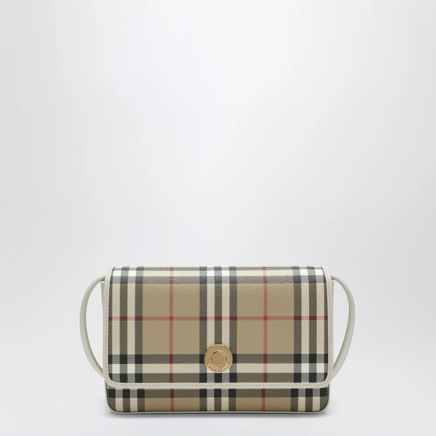 Burberry White Hampshire bag with Check pattern