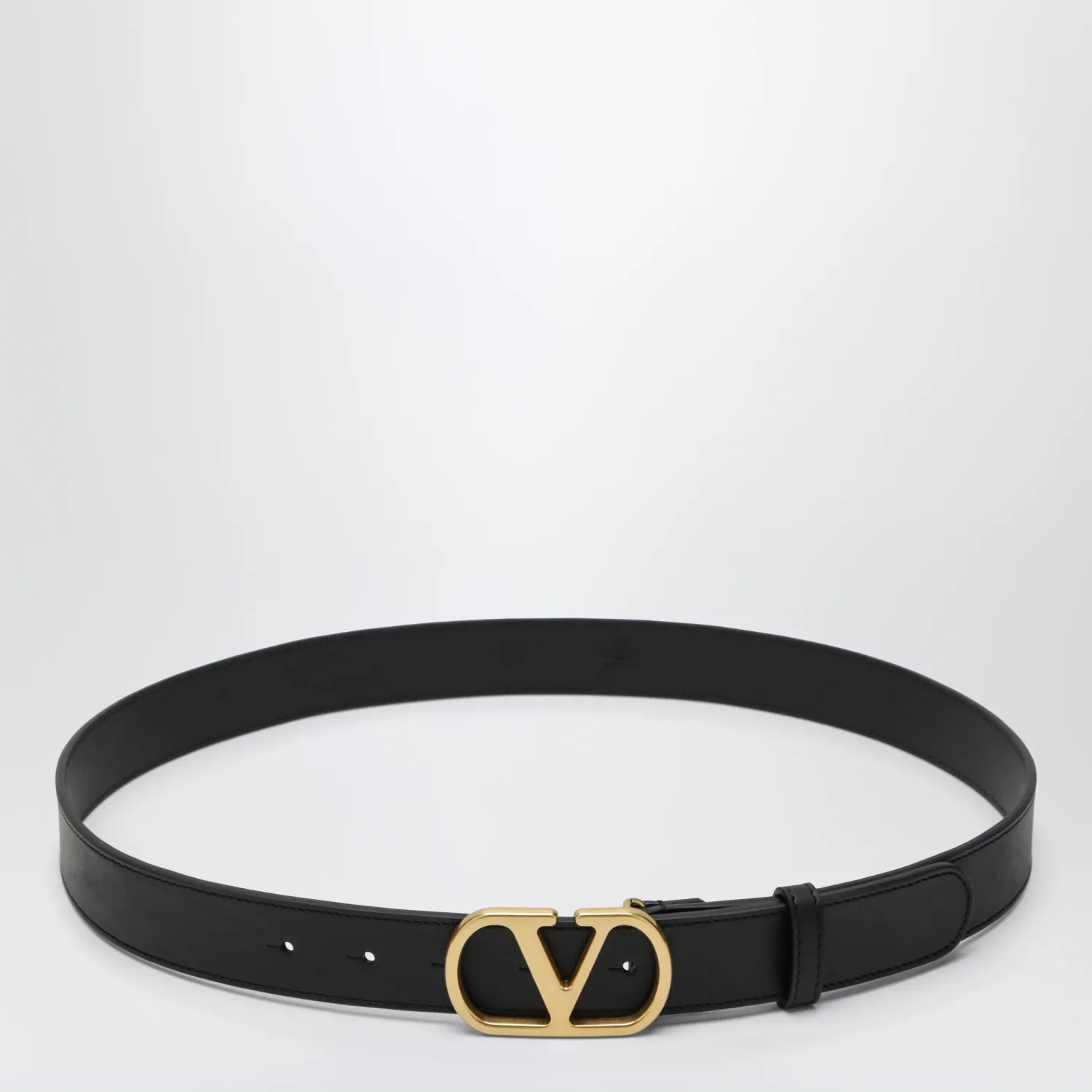 Valentino Garavani VLogo Signature belt in smooth calf leather, black