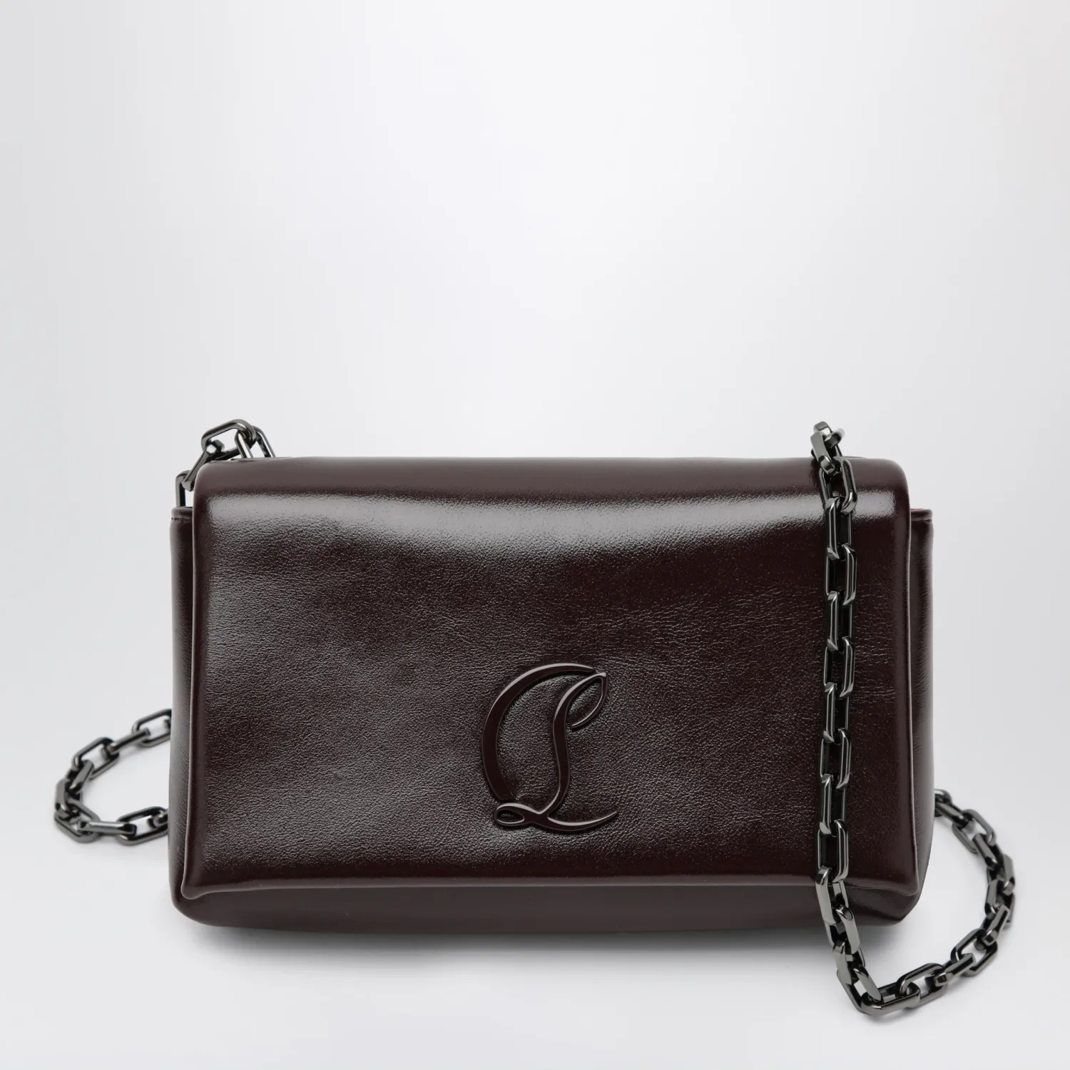 Christian Louboutin Loubi 54 large flap shoulder bag Burgundy