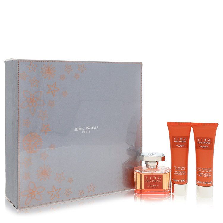 Sira Des Indes by Jean Patou Gift Set -- 1.6 oz Eau de Parfum Spray + 1.6 oz Body Lotion + 1.6 oz Shower Gel for Women