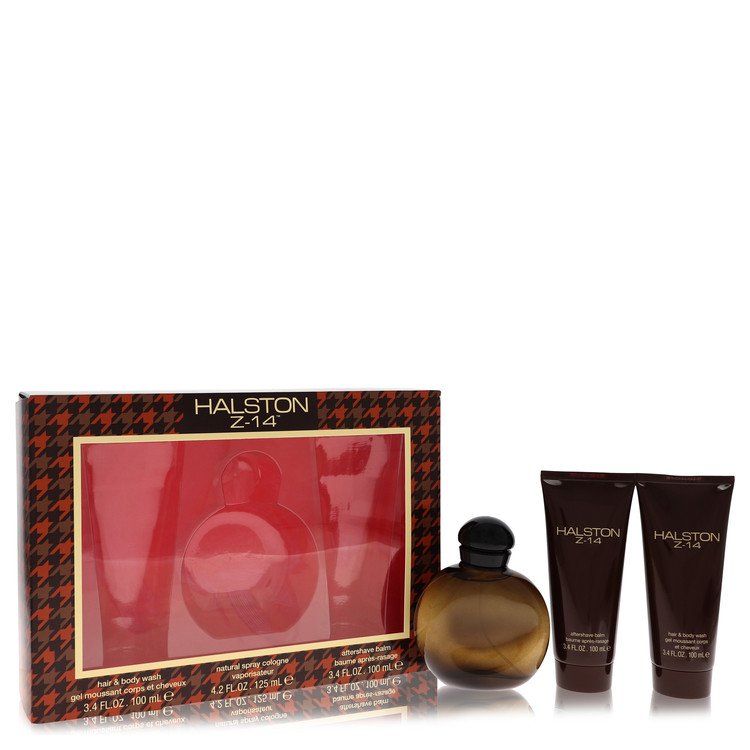 Halston Z-14 Gift Set -- 4.2 oz Cologne Spray + 3.4 oz After Shave Balm + 3.4 oz Hair &amp; Body Wash for Men