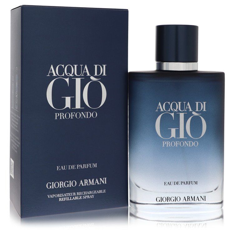 Acqua Di Gio Profondo by Giorgio Armani Eau de Parfum Spray Refillable for Men 3.3 oz (100 ml)