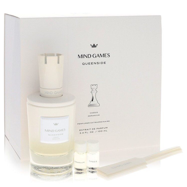 Mind Games Queenside Gift Set -- Extrait de Parfum Spray + 2 x 0.10 Mini Extrait EDP + Testing Papers for Women 3.4 oz (100 ml)