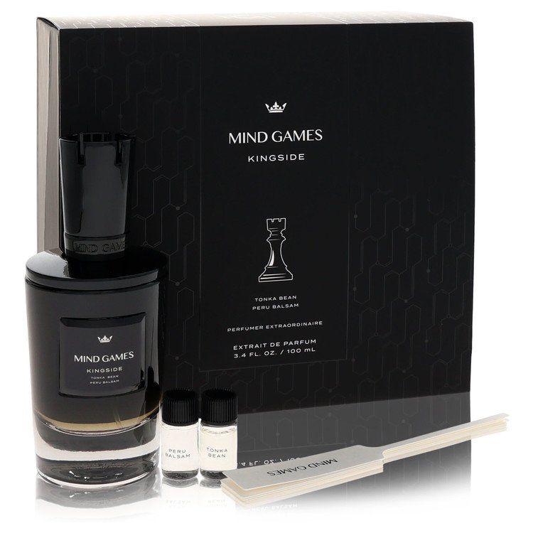 Mind Games Kingside Gift Set -- Extrait de Parfum Spray + Two 0.10 Mini EDP Travel Size + Testing Papers for Men 3.4 oz (100 ml)