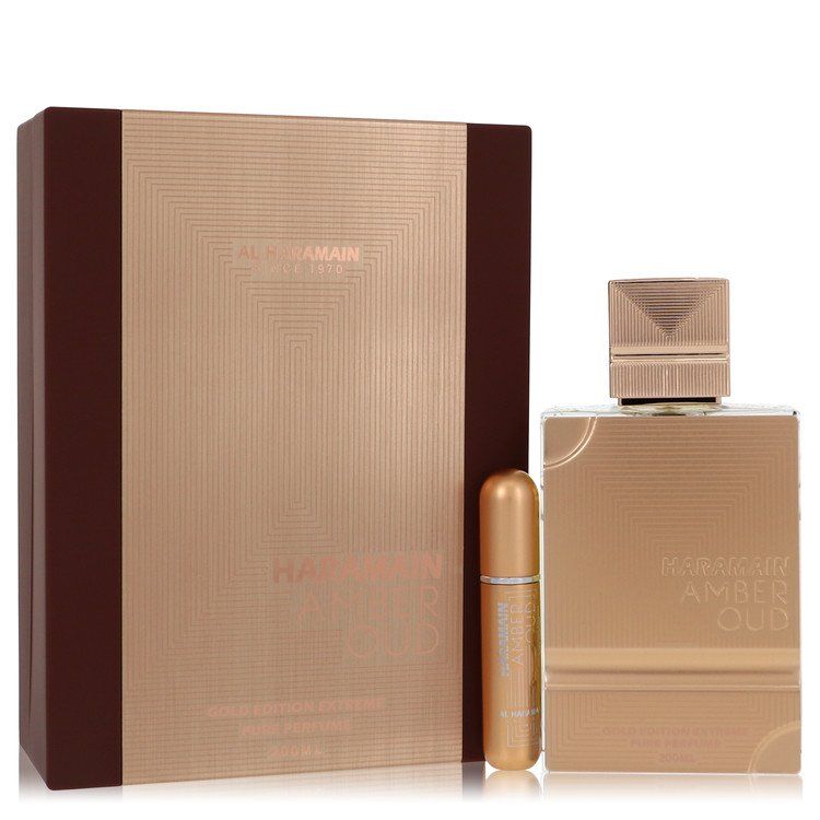 Al Haramain Amber Oud Gold Edition Extreme Gift Set 6.7 oz 6.7 Pure Perfume Spray + 0.34 oz Refillable Spray for Women