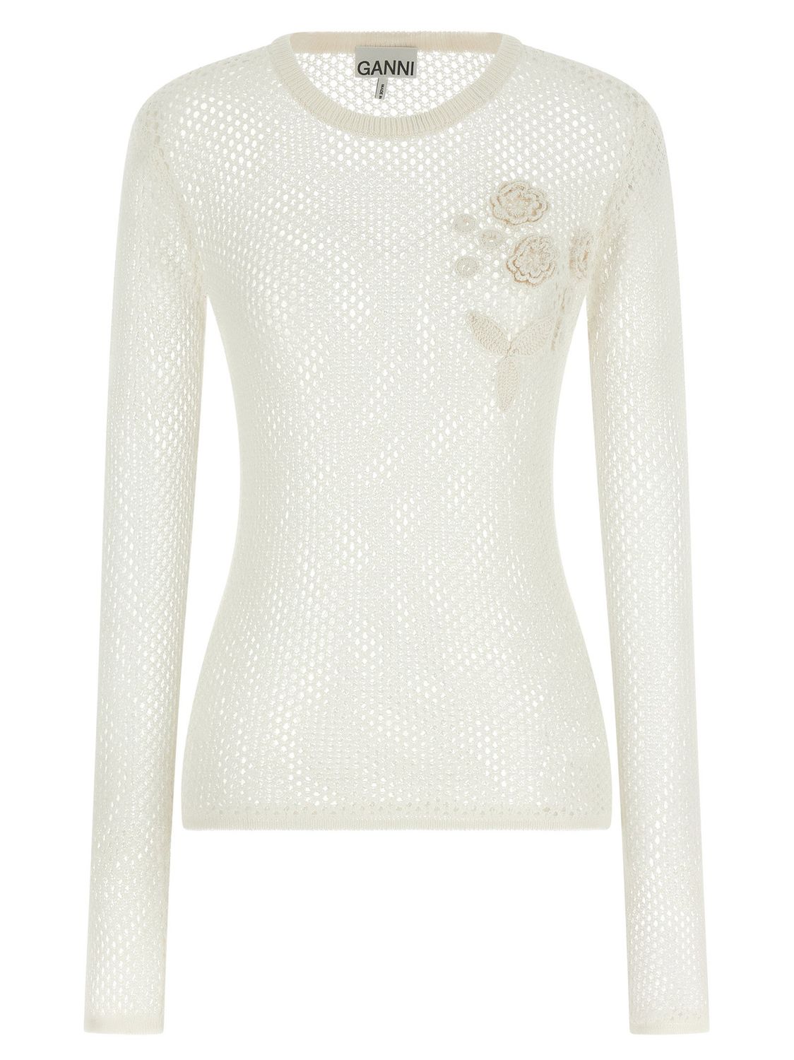 Ganni Pointelle Cotton Sweater