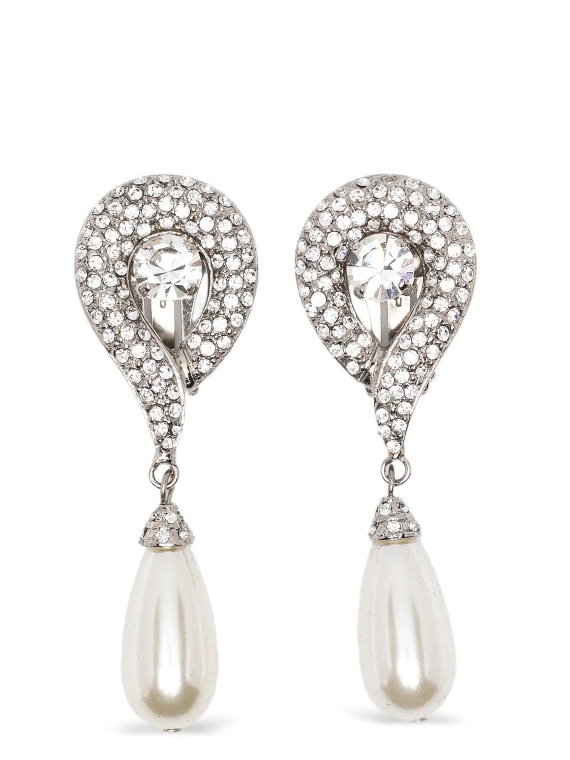 Alessandra Rich Pendant Pearl Earrings