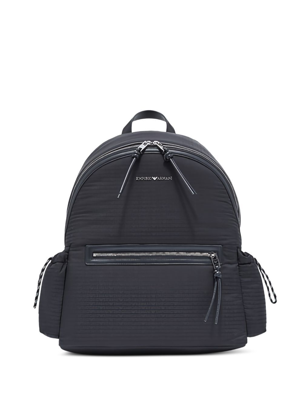 Emporio Armani Round Nylon Backpack With Monogram Lettering