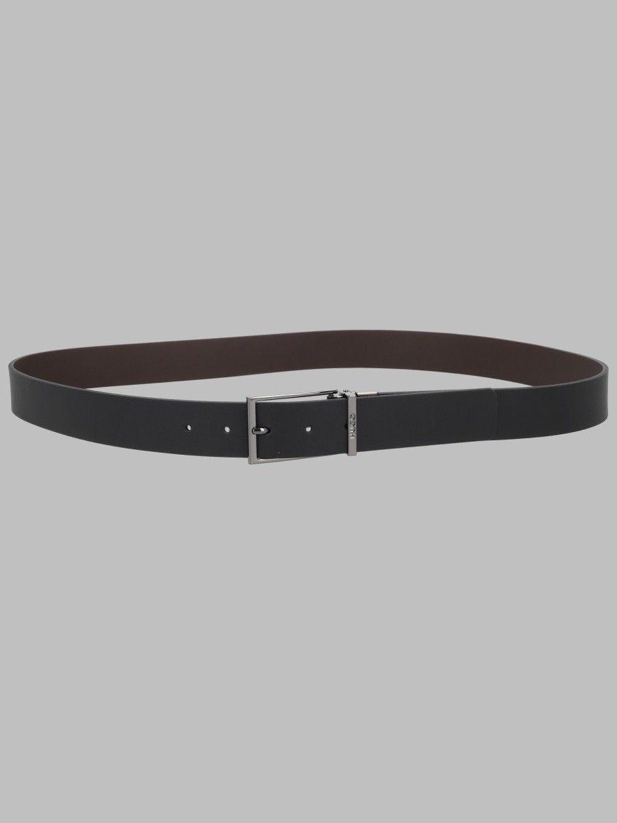 HUGO Gruffy Black Leather Belt