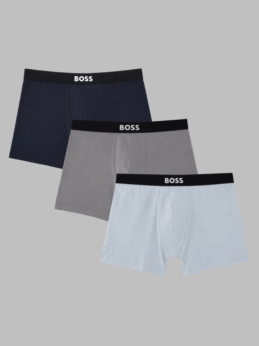 BOSS 3-Pack Blue Cotton Boxer Briefs