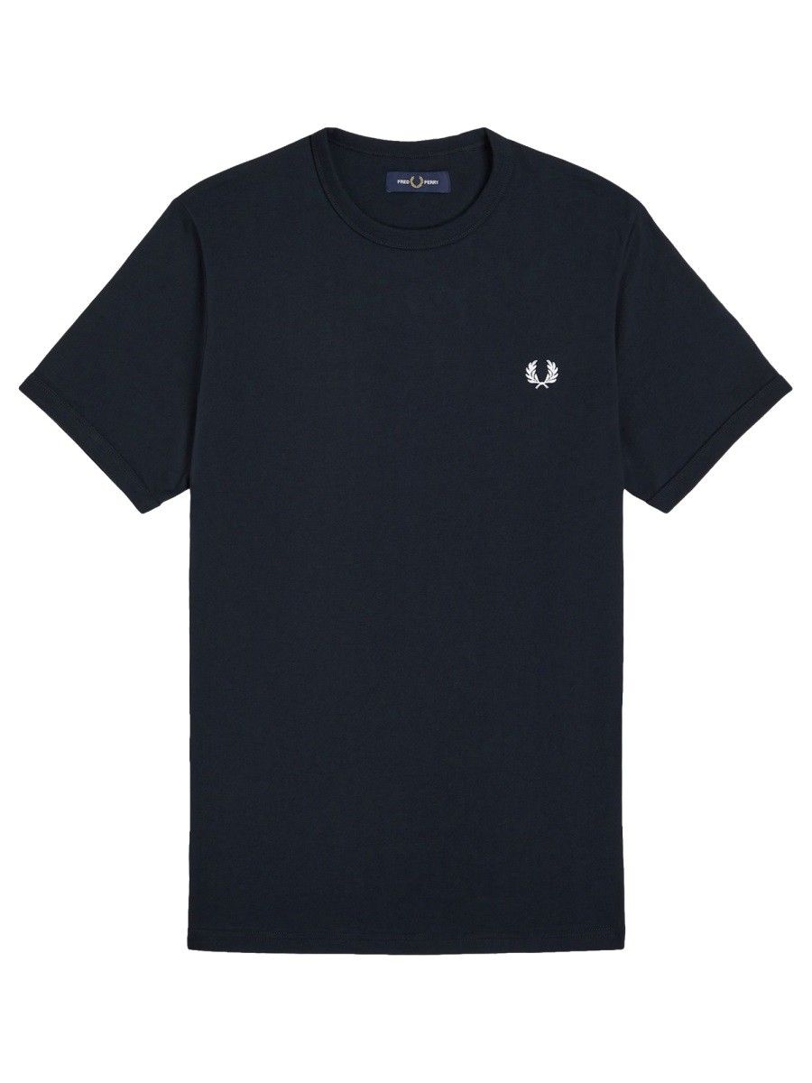 Fred Perry Cotton Ringer T-Shirt in Blue