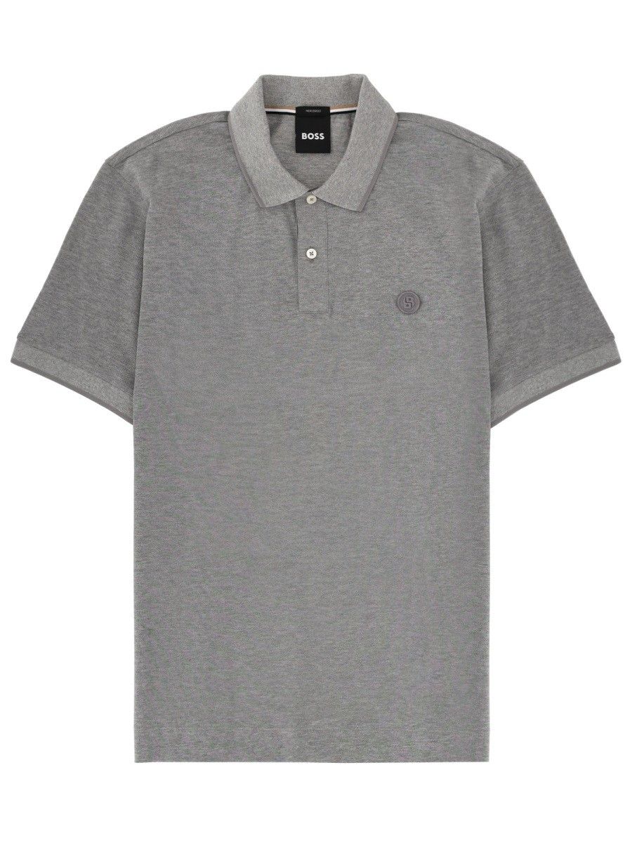 BOSS C-Parris Polo Shirt in Silver