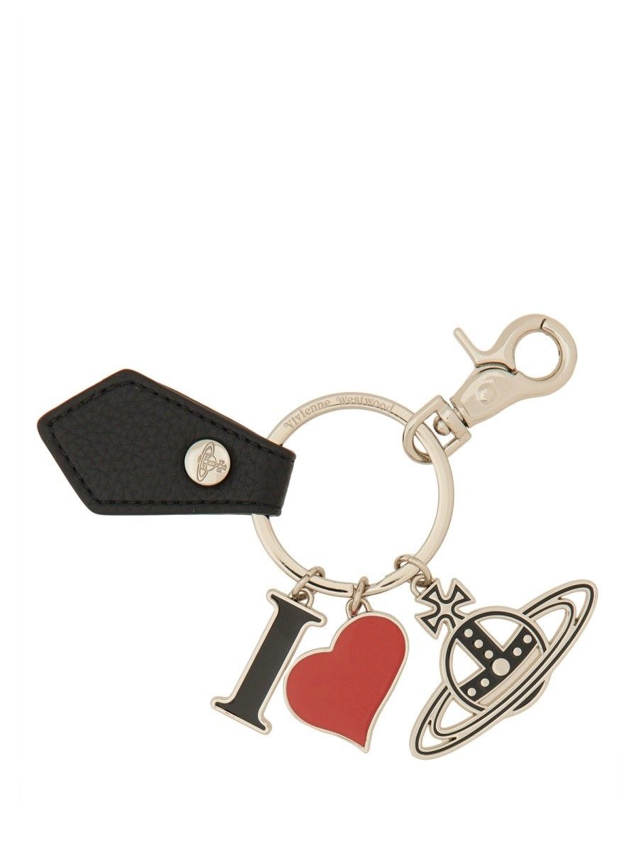 Vivienne Westwood I Love Orb Key Holder in Black