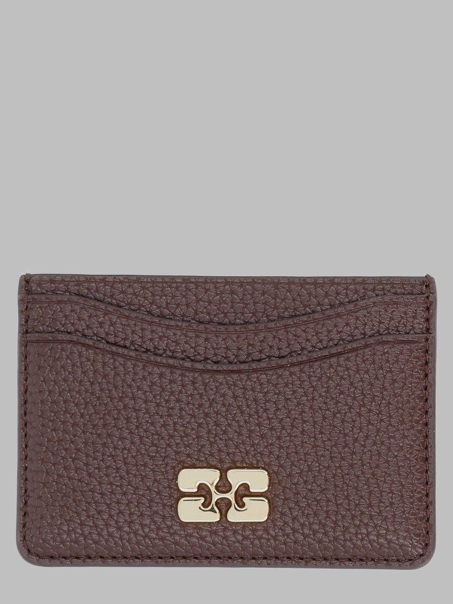 GANNI Bou Card Holder in Brown