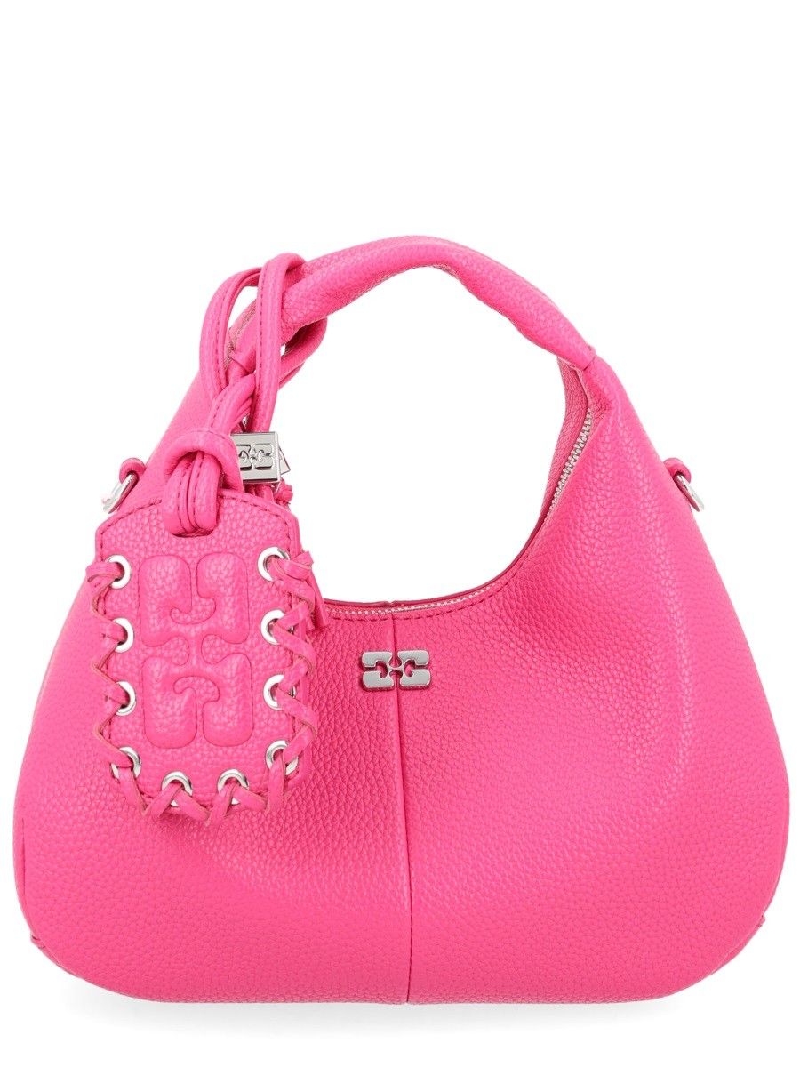GANNI Mini Hobo Bag in Fuchsia