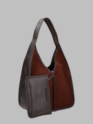 HEREU Calella Hobo Bag in Dark Brown