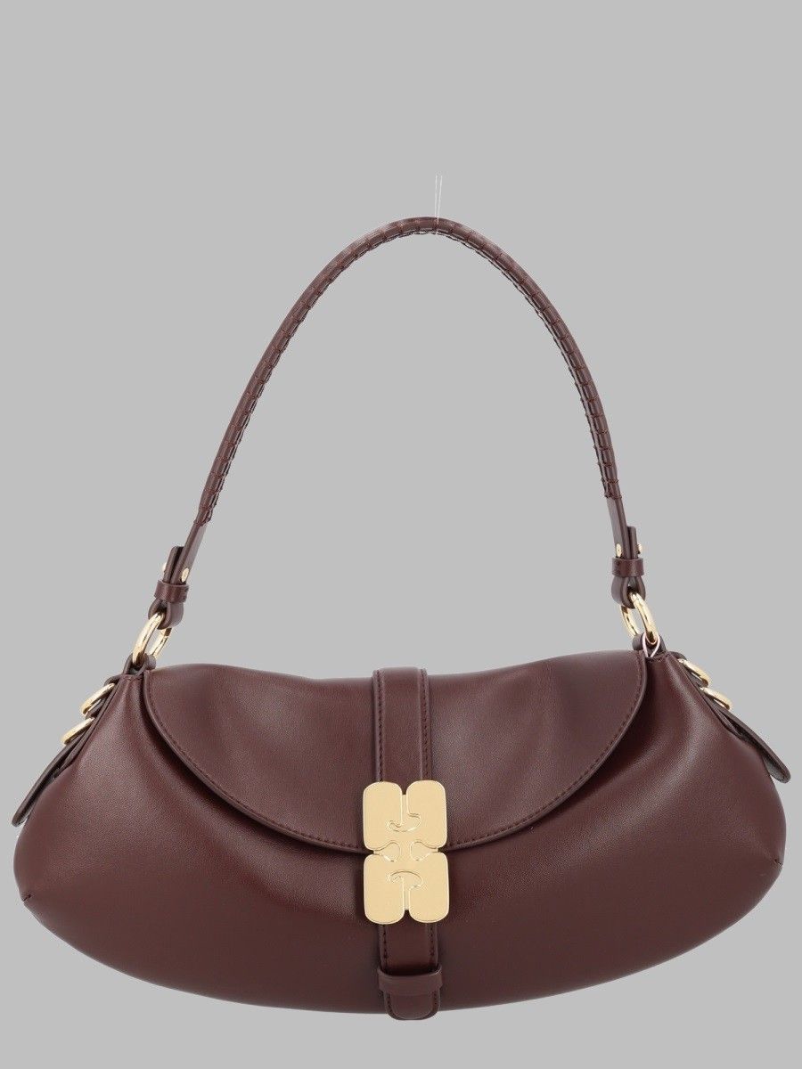 GANNI B-Kat Butter Brown Shoulder Bag