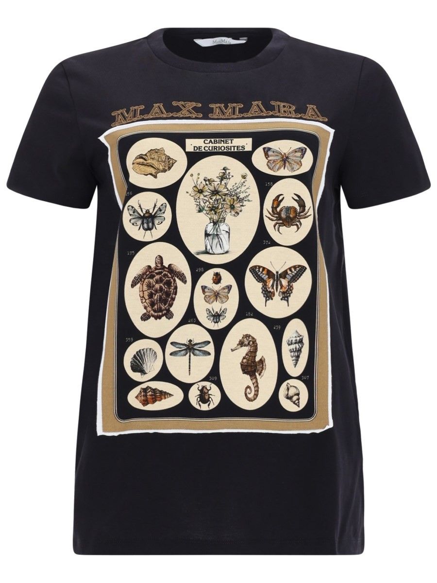Max Mara Spadino Printed T-Shirt in Black