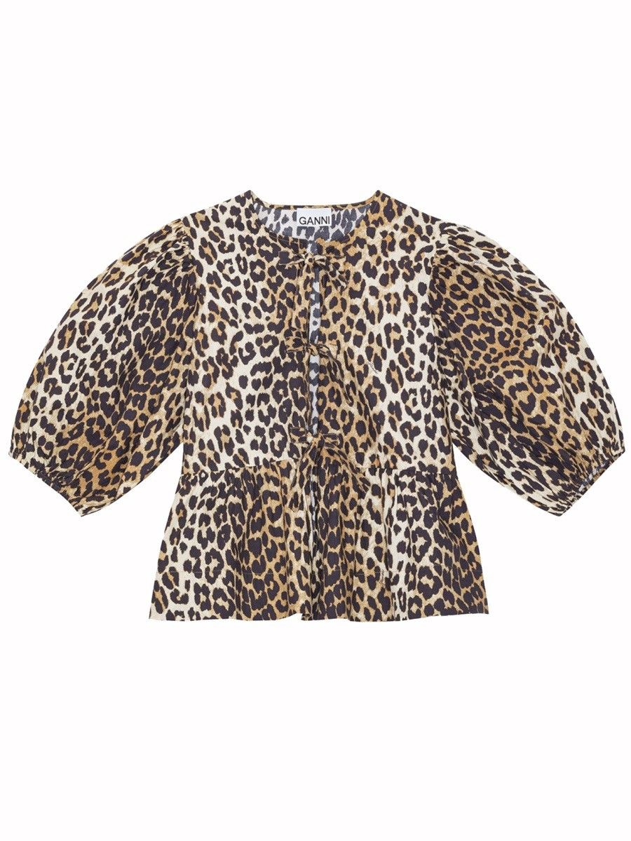 GANNI Animalier Animal Print Top