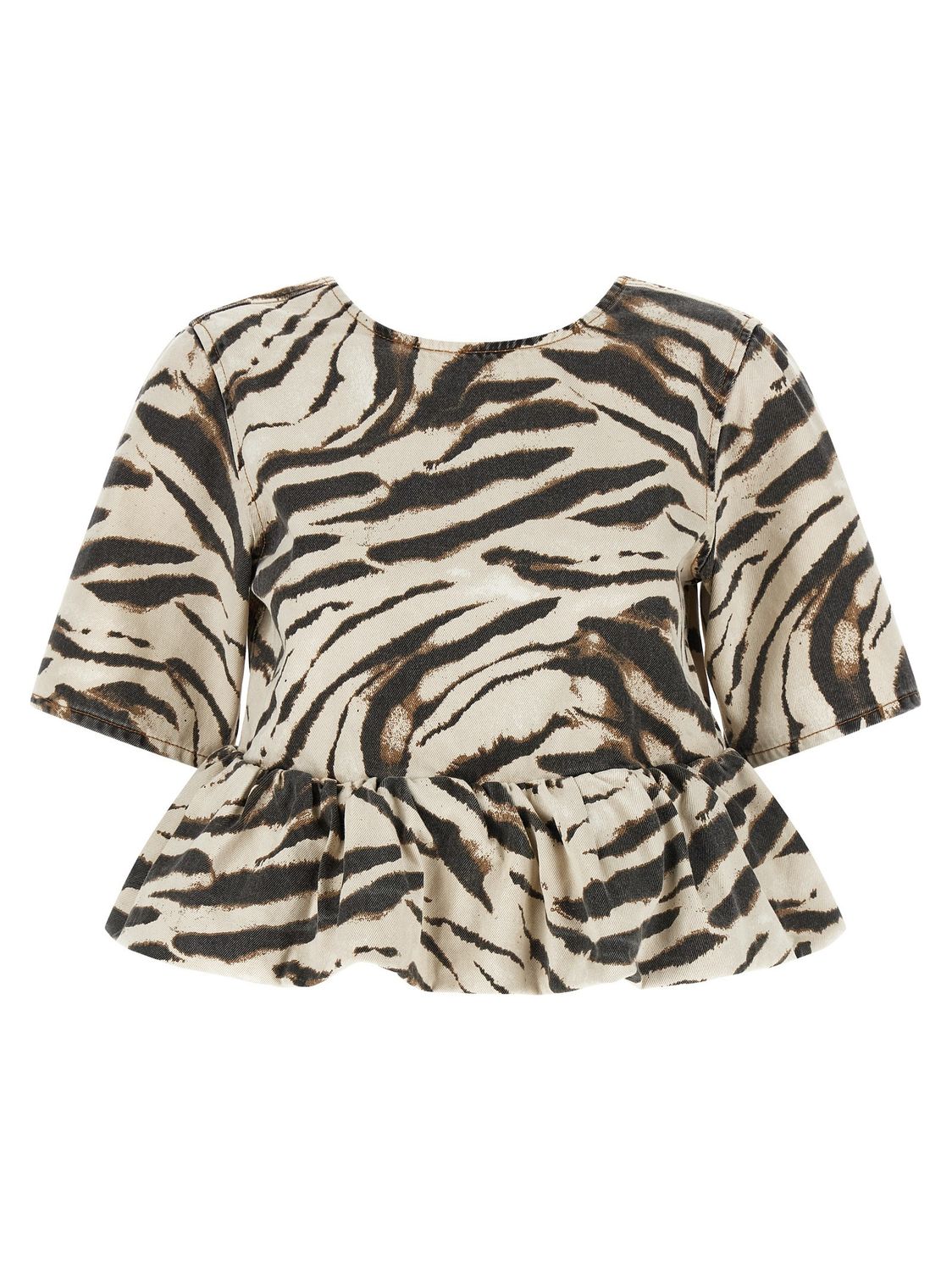 GANNI Zebra Denim Denim Top