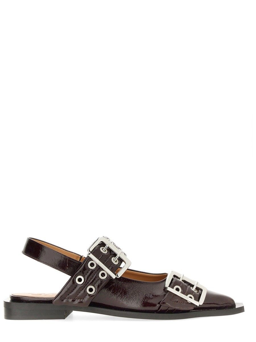 GANNI Bordeaux Flats