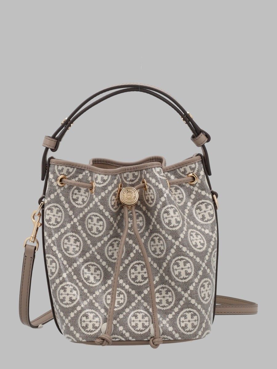 Tory Burch T Monogram Dove Gray Shoulder Bag