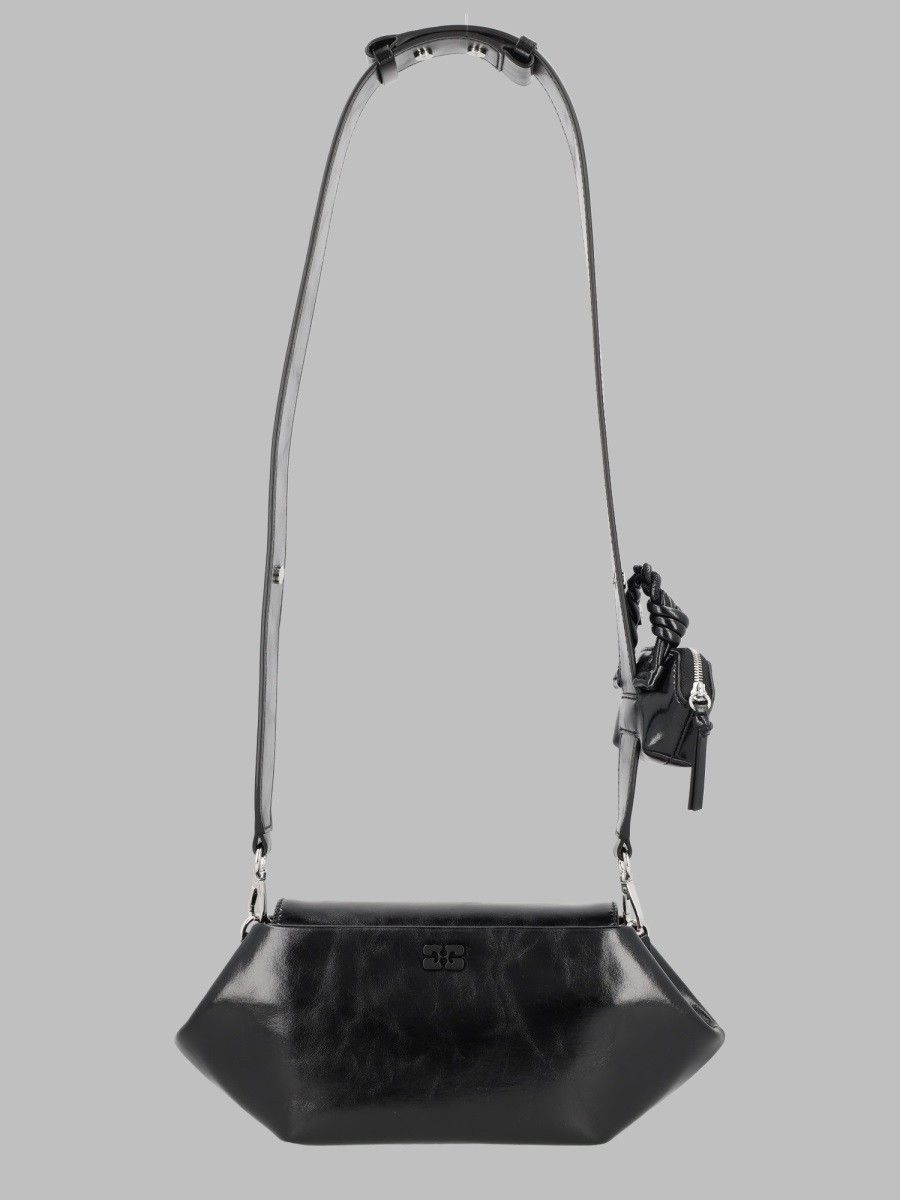 GANNI Bou East/West Shine Black Shoulder Bag