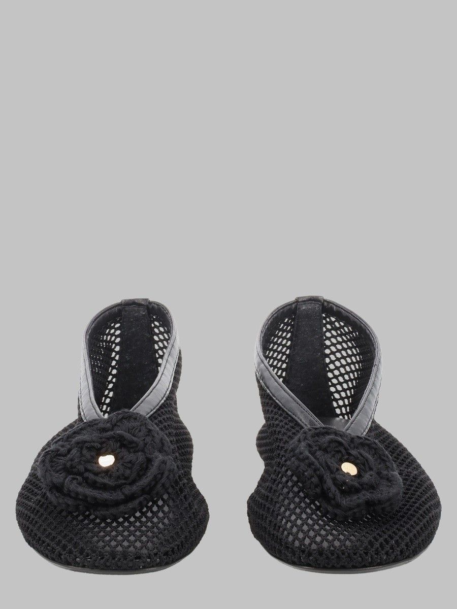 GANNI Jenny Black Mesh Flats