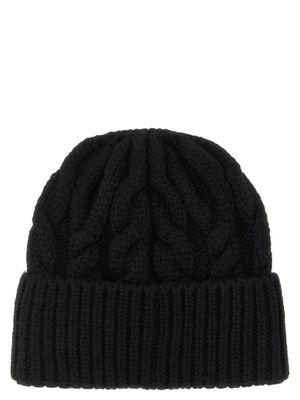 Cable-knit wool-blend hat