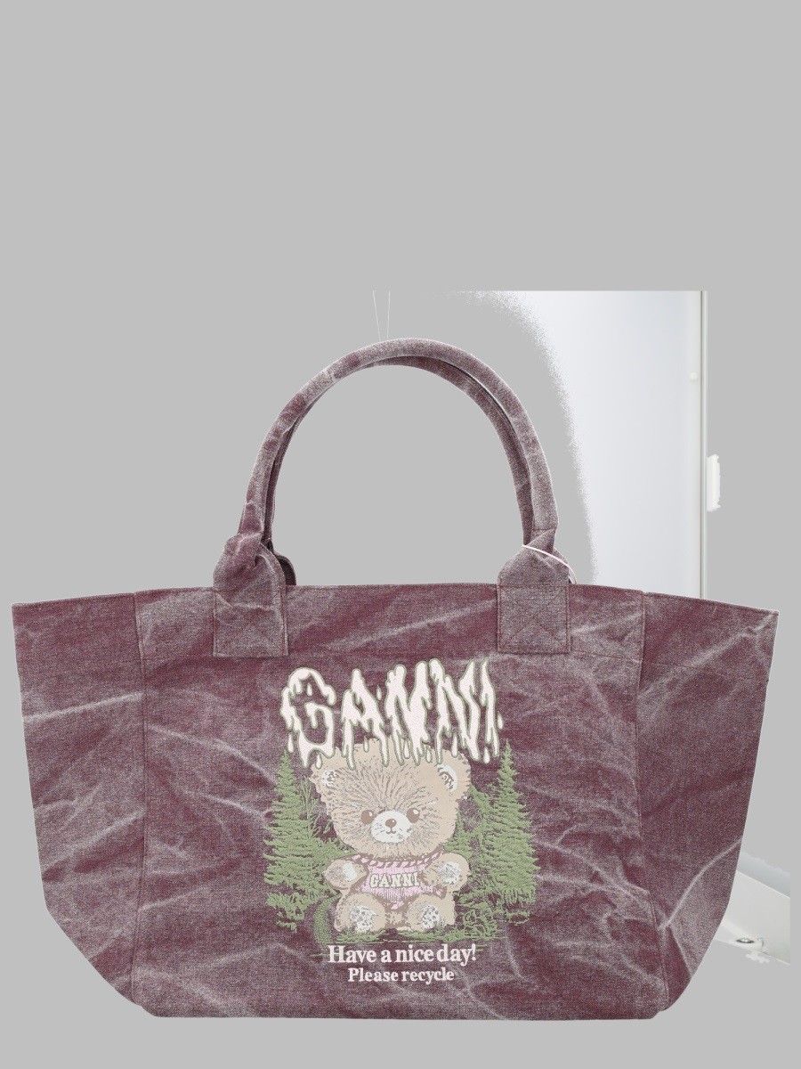 GANNI Forest Teddy Medium Tote Bag