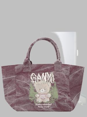 GANNI Forest Teddy Medium Tote Bag