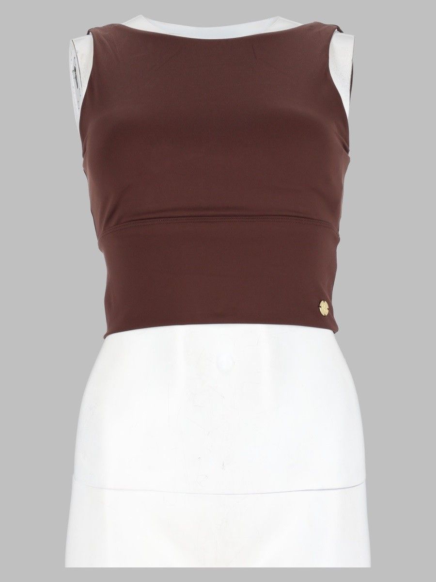 HOUSE OF GRAVITY Brown Crop Top