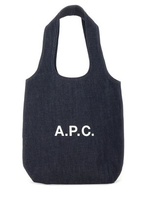 A.P.C. Ninon Small Indigo Denim Tote Bag