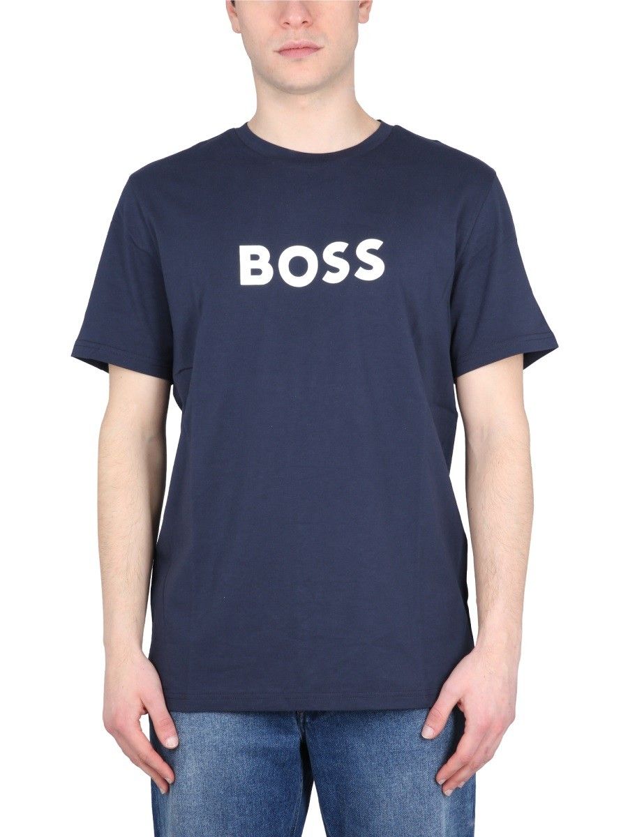 BOSS Cotton Jersey T-Shirt in Blue