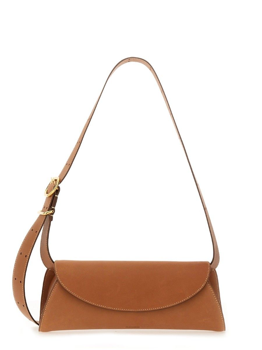 JIL SANDER Cannoli Brown Shoulder Bag