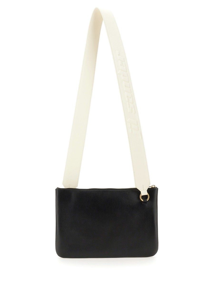 JIL SANDER Black Leather Shoulder Bag