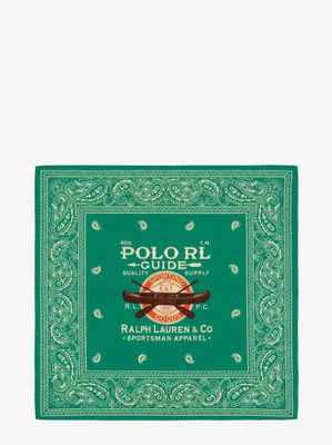 Polo Ralph Lauren Green Paisley Cotton Scarf