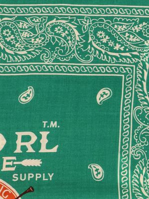Polo Ralph Lauren Green Paisley Cotton Scarf