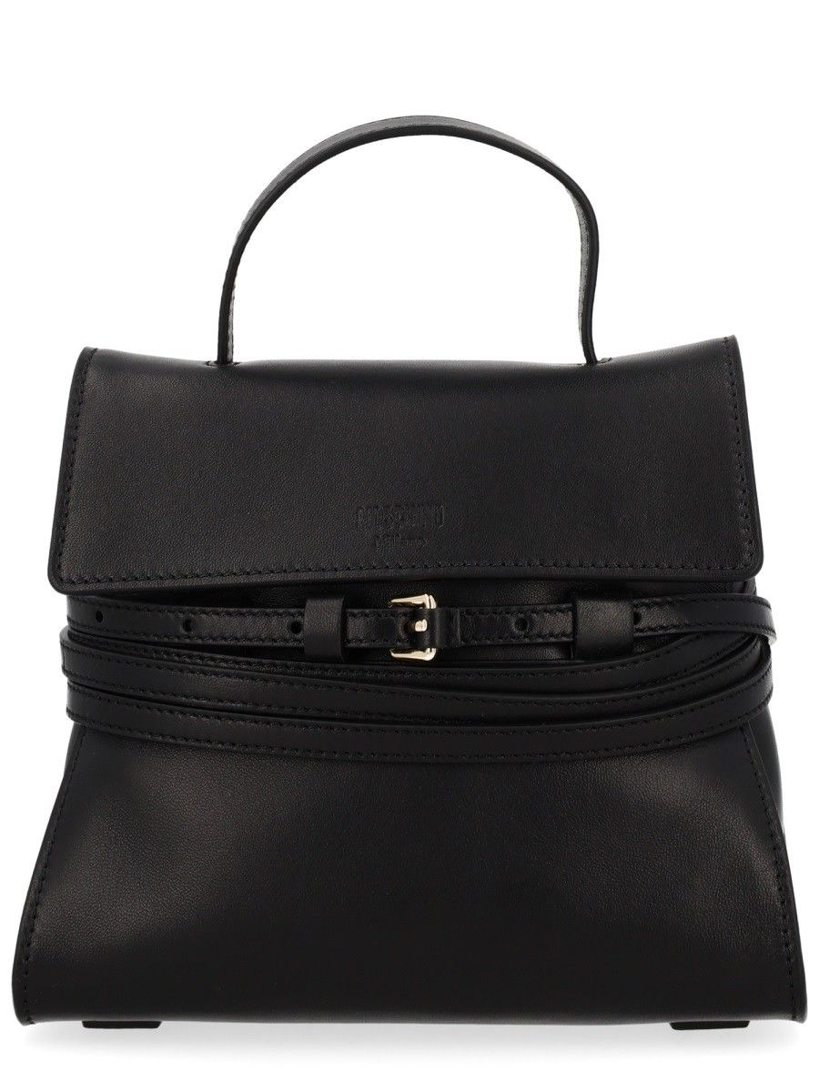Moschino TIE ME Black Small Handbag