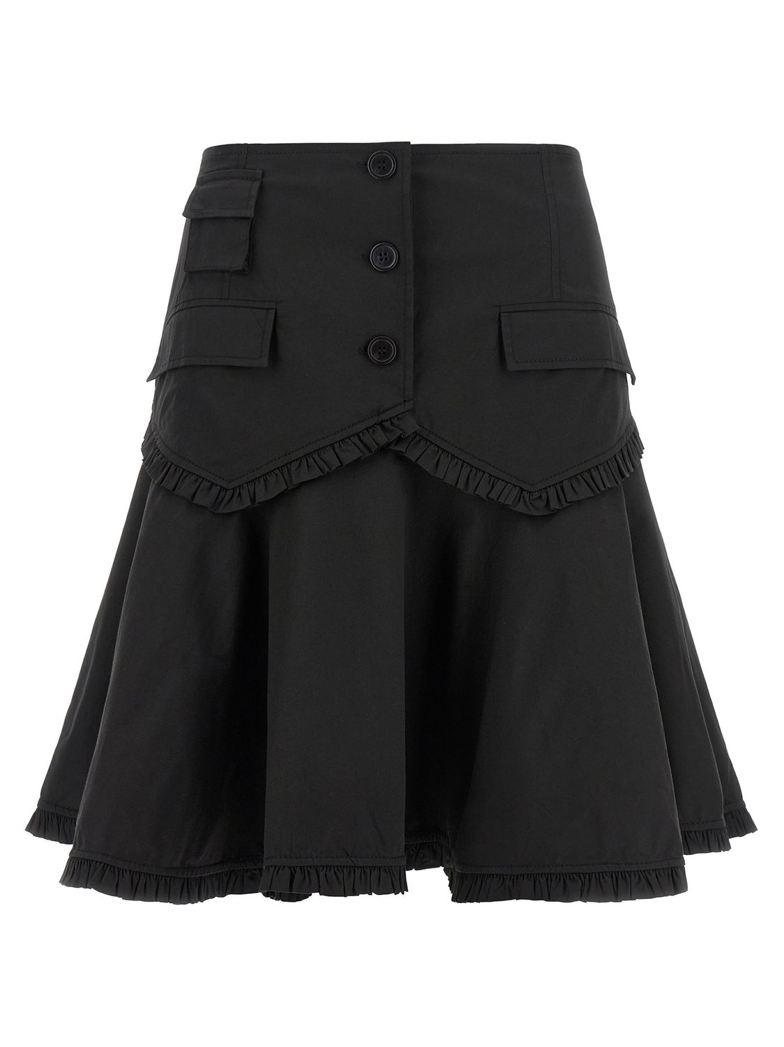 GANNI Black Stretch-Cotton Skirt