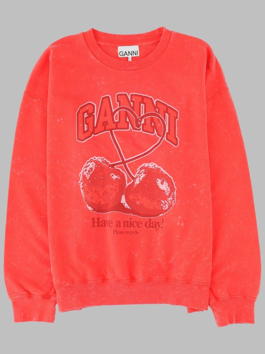 GANNI Cherry-Print Sweatshirt
