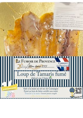 Loup de tamaris fumé élaboré au poivre bio