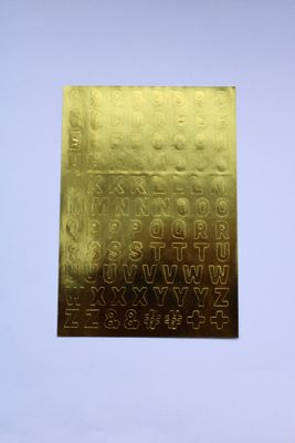 Stickersheet met gouden letters