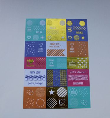 Sheet met stickers in diverse vormen