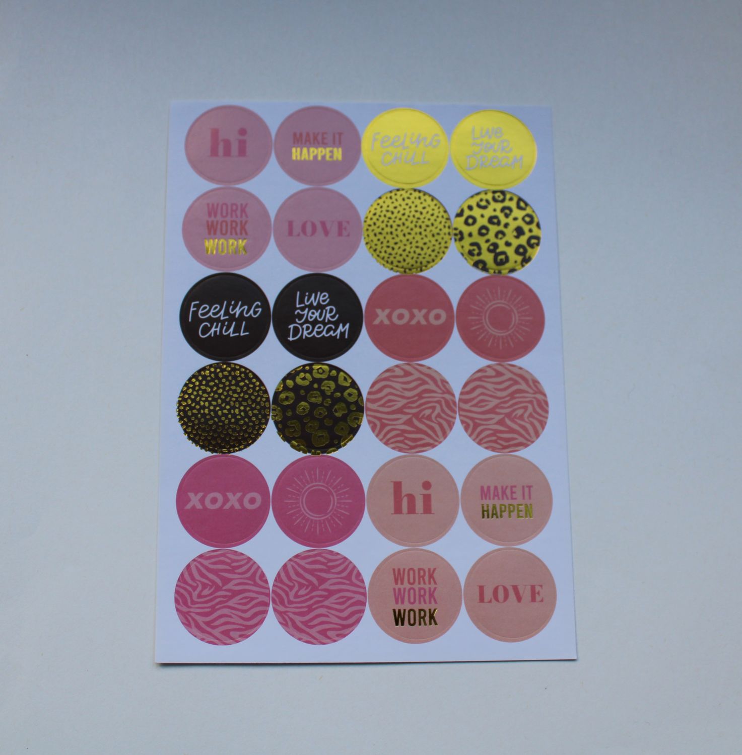Sheet met ronde stickers