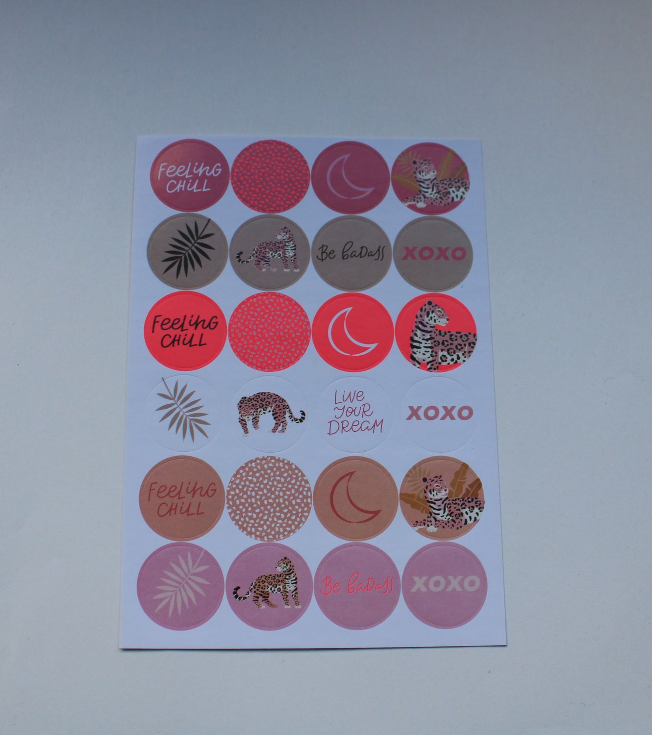 Sheet met ronde stickers