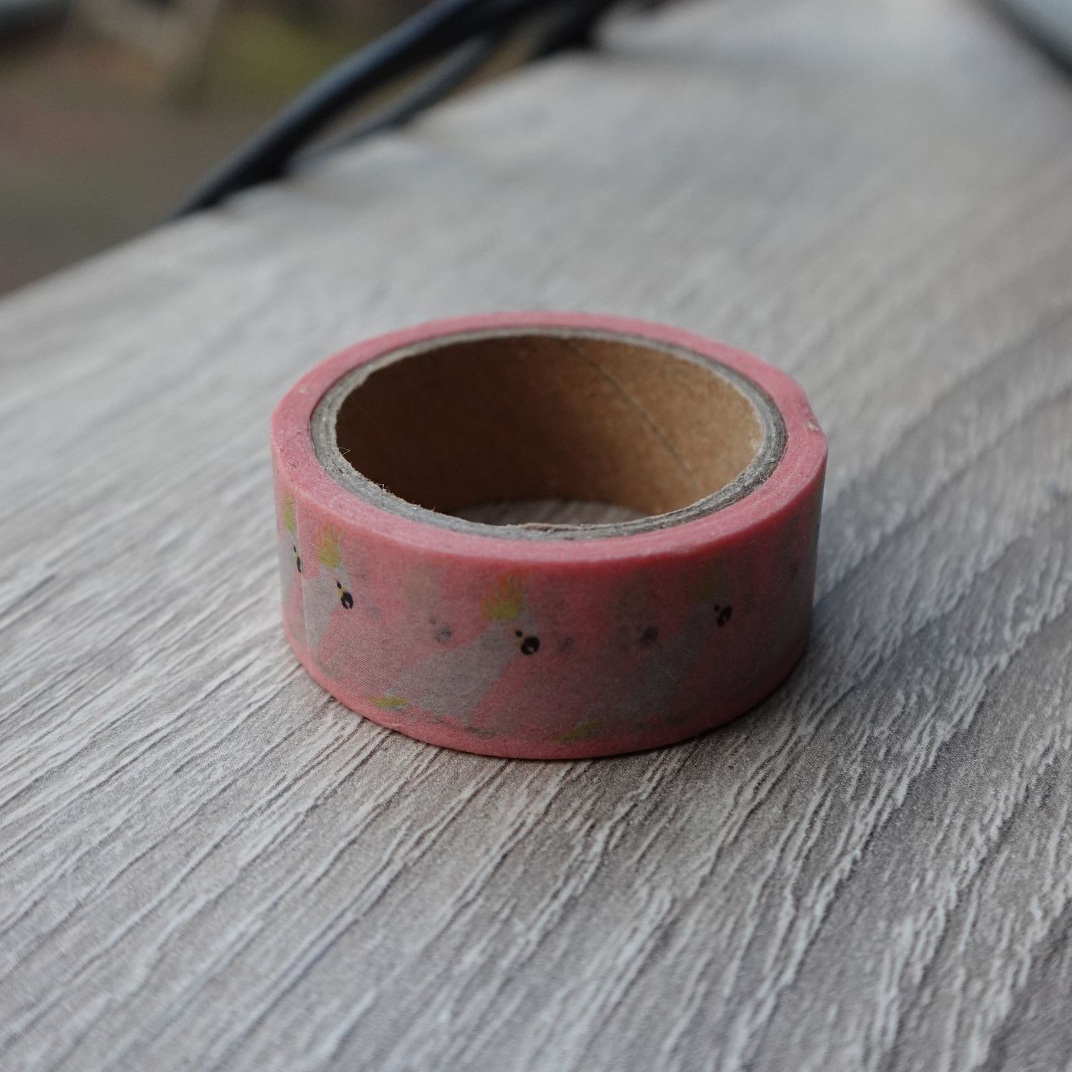 Roze washi tape met vogel