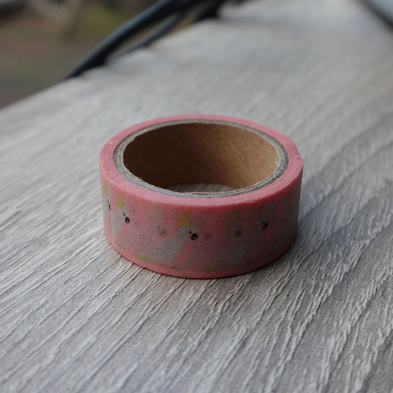 Roze washi tape met vogel