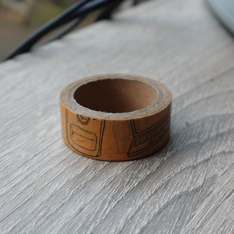 Bruine washi tape met tekeningen